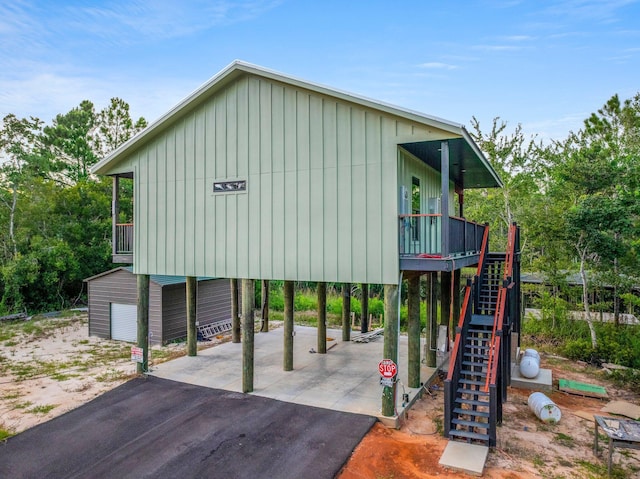 exterior space with a carport