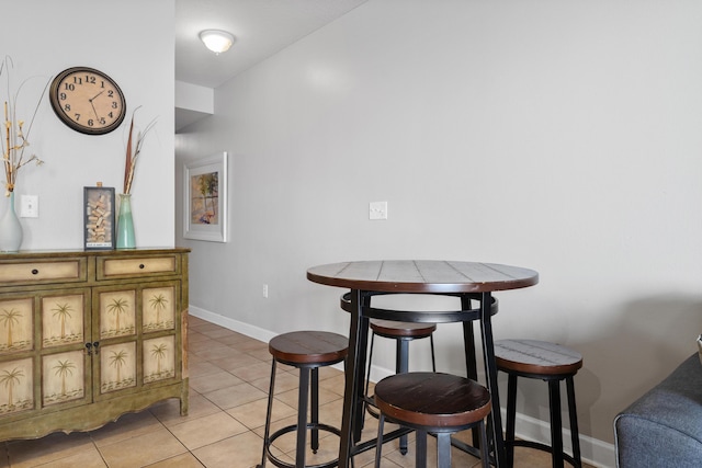 view of tiled dining area