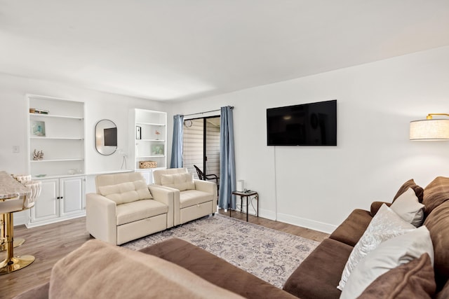 living room featuring light hardwood / wood-style flooring