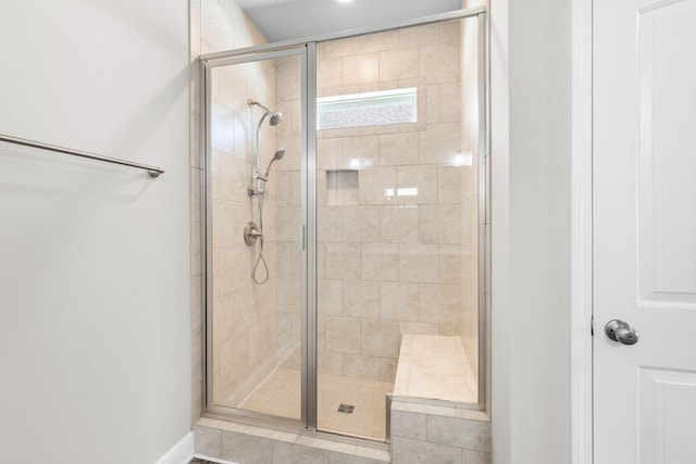 bathroom featuring walk in shower