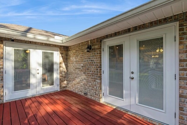 deck with french doors