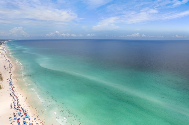 property view of water with a beach view