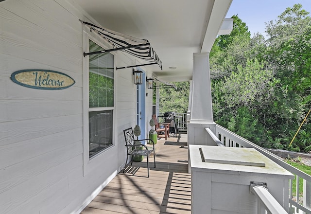 view of wooden deck