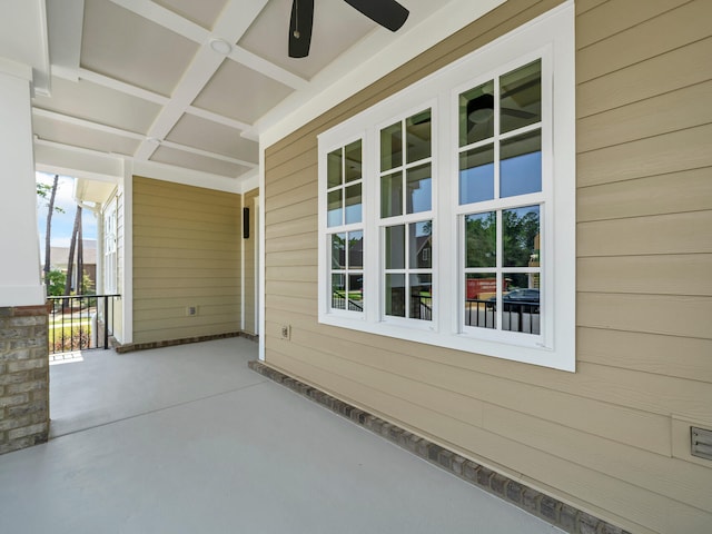 view of patio with ceiling fan