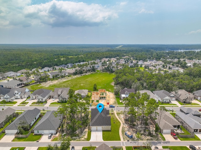 aerial view with a residential view