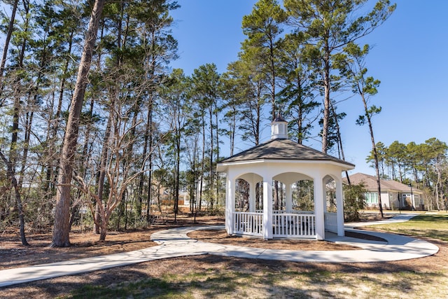 view of community featuring a gazebo