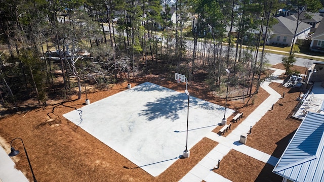 view of sport court featuring basketball court