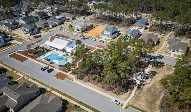 bird's eye view with a residential view