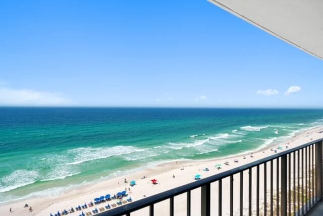 exterior space with a view of the beach