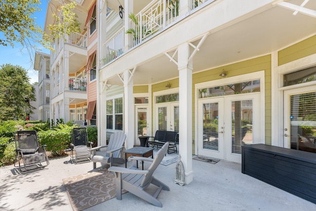 view of patio with french doors