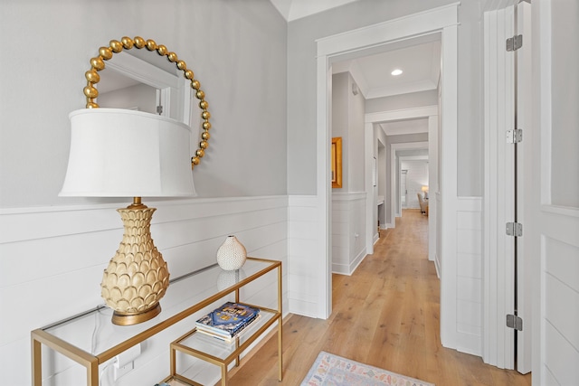 hall featuring light hardwood / wood-style flooring