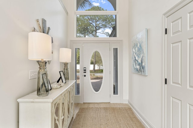 foyer featuring light hardwood / wood-style floors