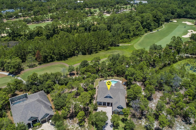 bird's eye view featuring golf course view