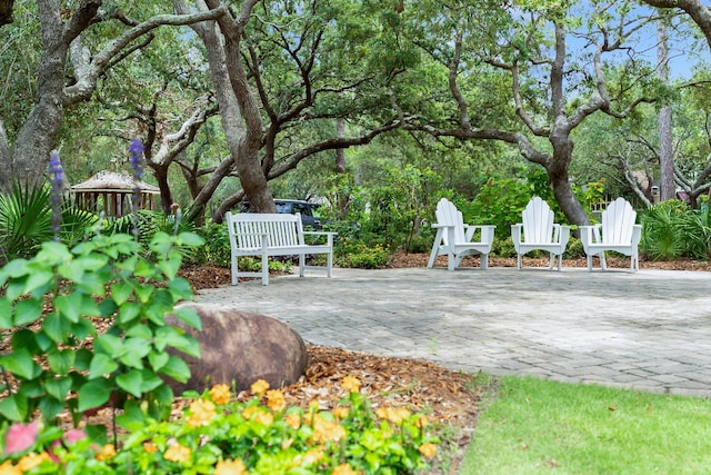 surrounding community featuring a patio