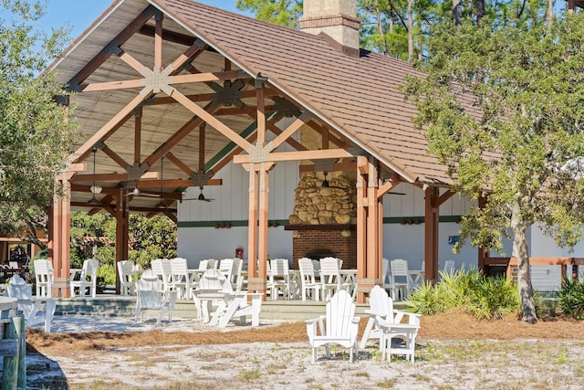 view of property's community featuring a patio area