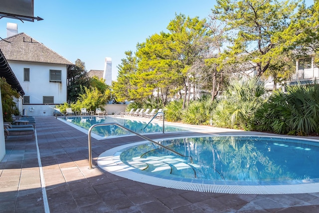 view of pool with a patio