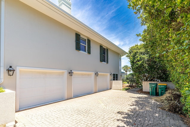 view of home's exterior featuring a garage