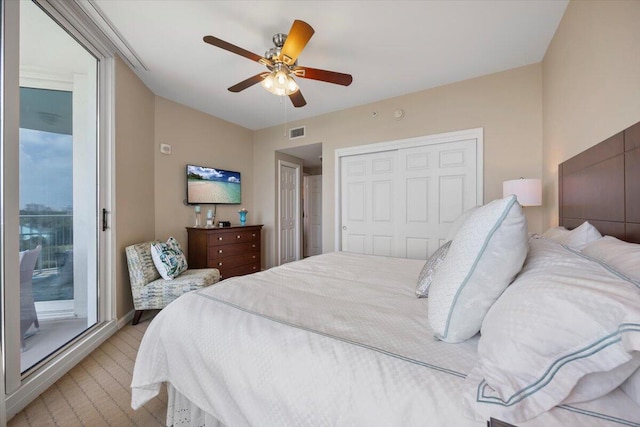 bedroom with ceiling fan