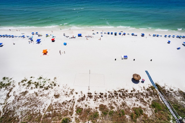 property view of water with a beach view