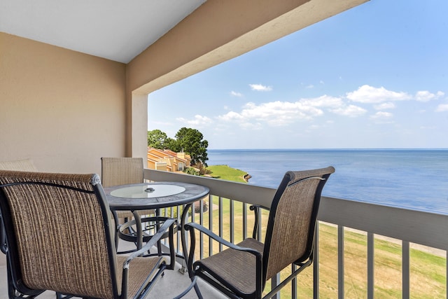 balcony with a water view