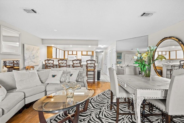 living room featuring hardwood / wood-style flooring