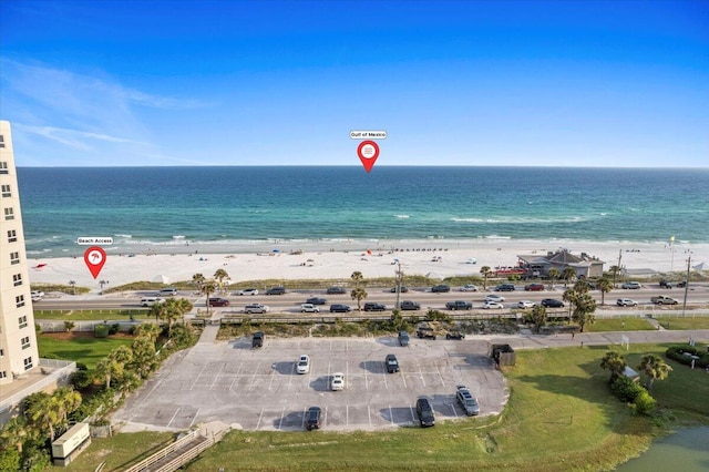 view of water feature with a view of the beach