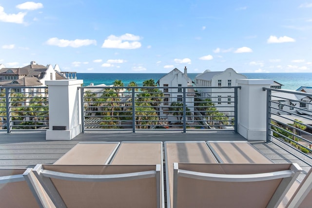 balcony with a water view