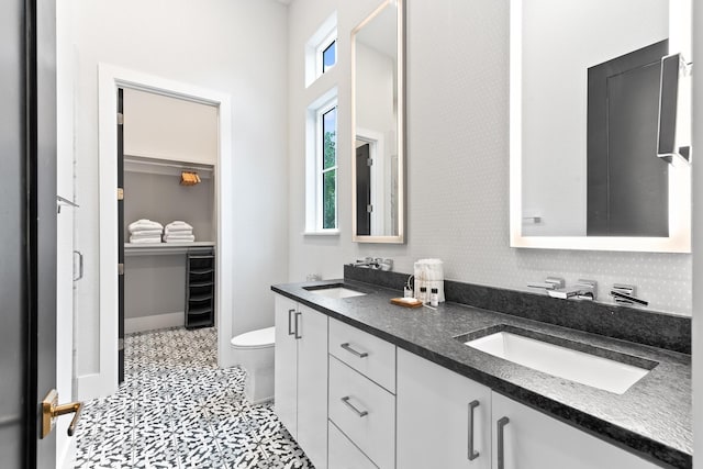 bathroom featuring toilet and vanity