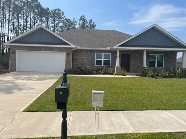 846 Coastal Breeze Dr, Freeport, FL 32439 - craftsman inspired home with a garage, a front yard, concrete driveway, and brick siding
