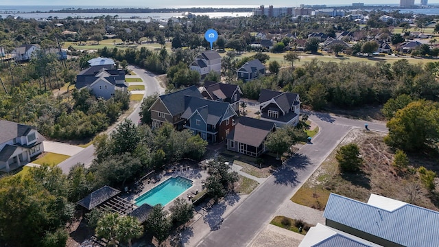 bird's eye view with a residential view