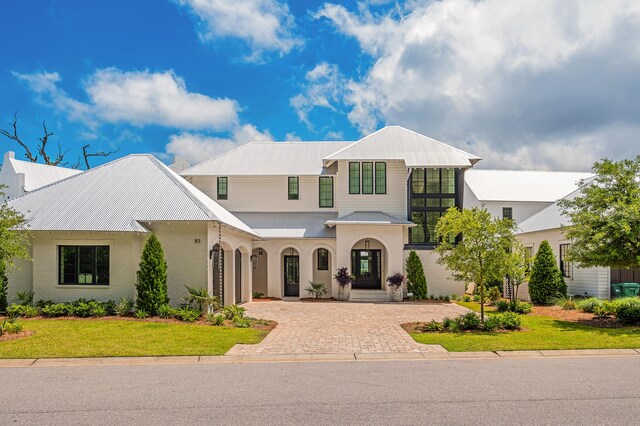 view of front of home with a front yard