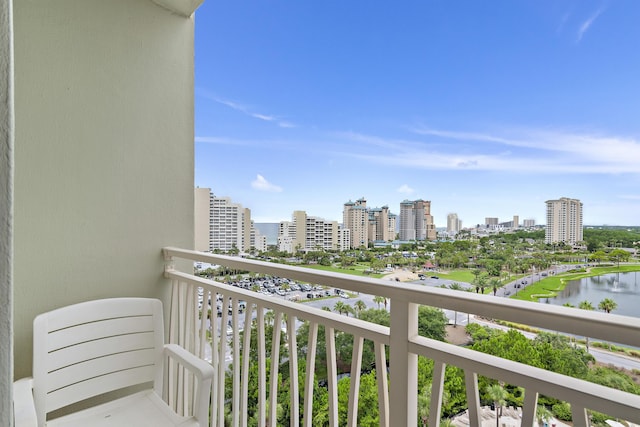 balcony with a water view