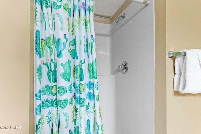 bathroom featuring a shower with curtain