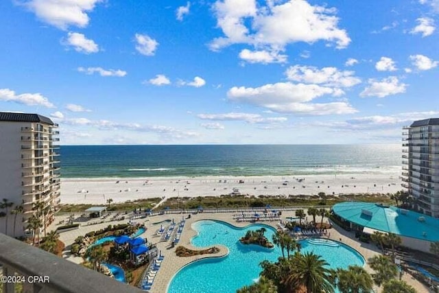 water view featuring a beach view