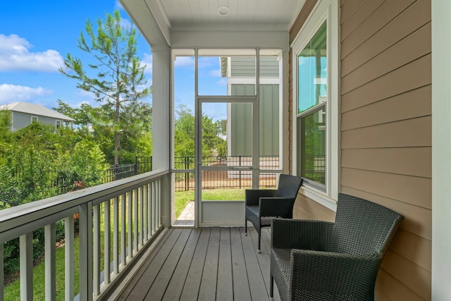 view of sunroom