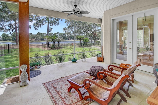 view of patio / terrace with ceiling fan