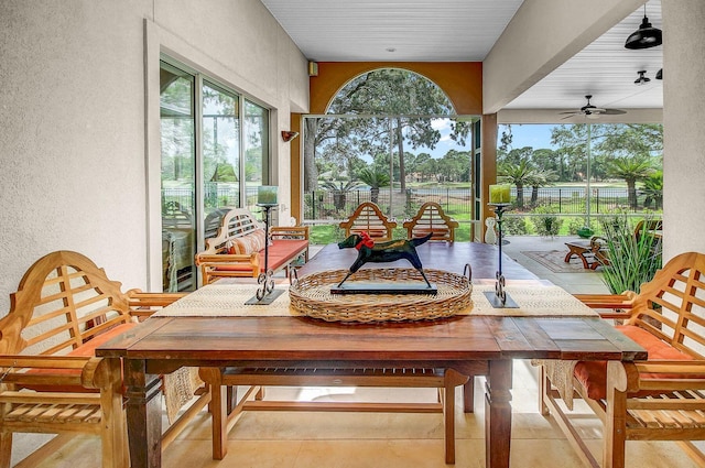 view of patio with ceiling fan