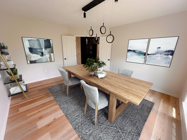 dining space featuring hardwood / wood-style floors