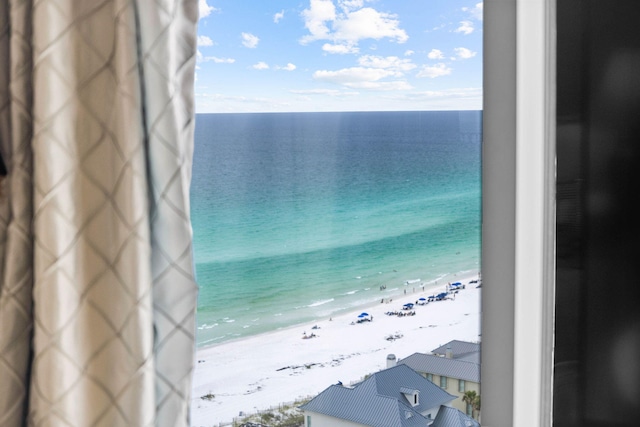 water view with a view of the beach