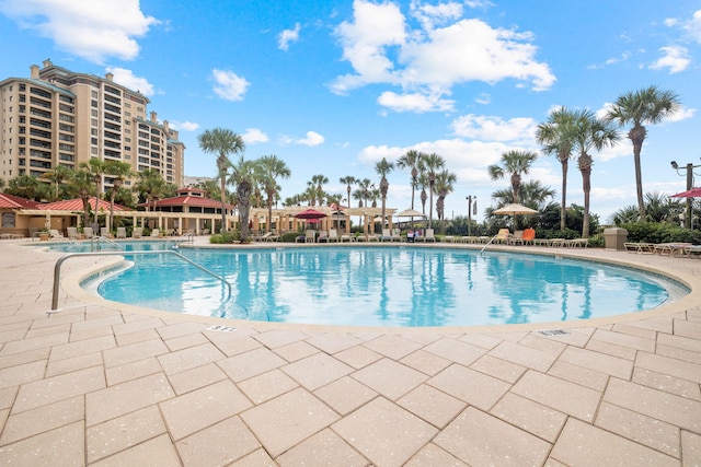 view of pool with a patio