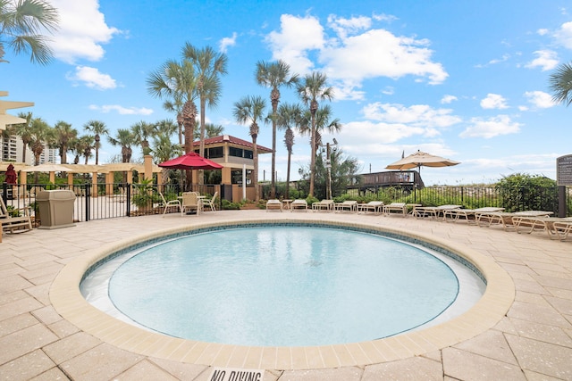 view of pool with a patio area