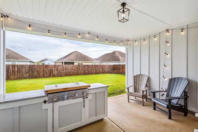 view of patio with area for grilling