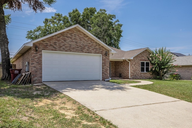 single story home with a front yard