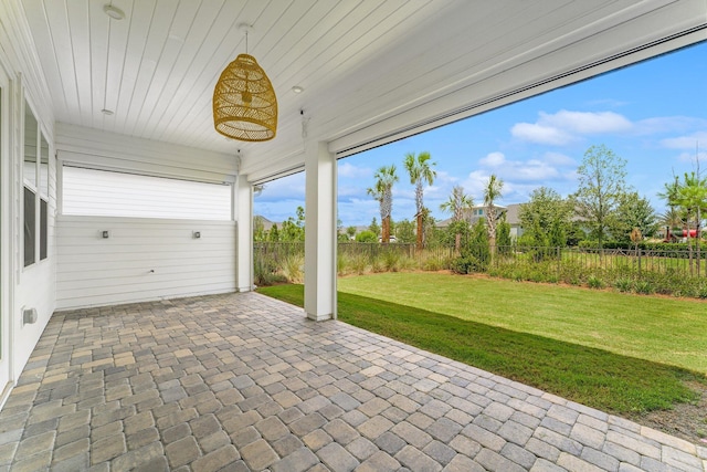 view of patio featuring a fenced backyard