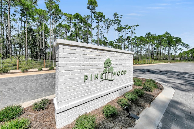 view of community sign