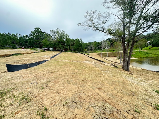 view of yard featuring a water view