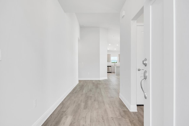 hall featuring light hardwood / wood-style floors