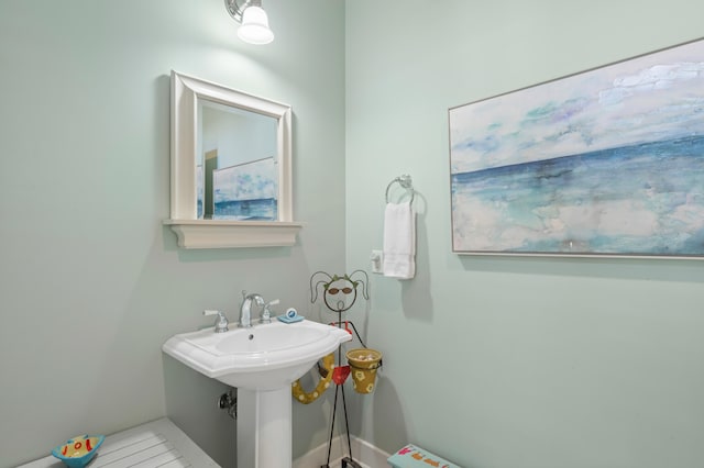 bathroom with tile patterned flooring