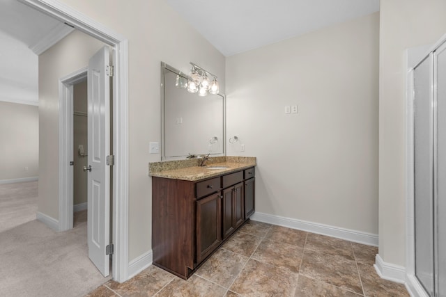 bathroom featuring vanity and tile patterned flooring