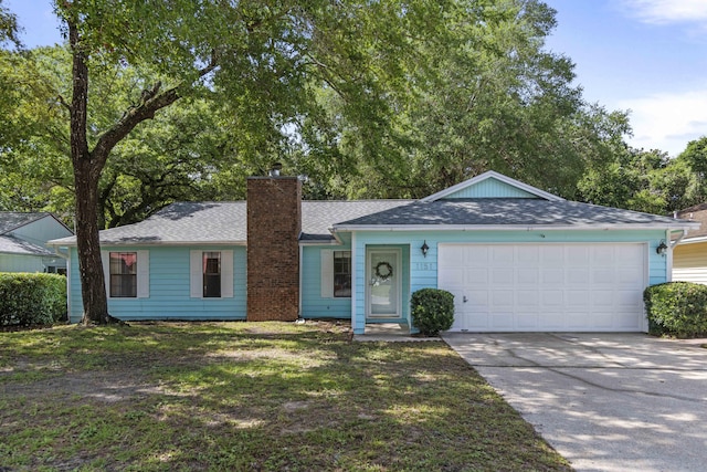 single story home featuring a garage